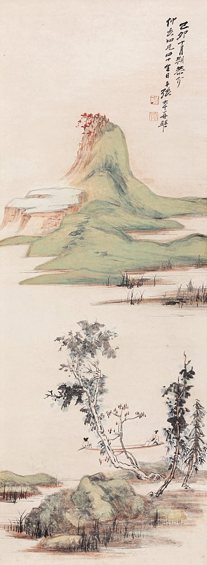 张大千《青绿江山》